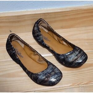 Women's Animal Print Ballet Flats Brown Metallic‎ Lucky Brand Shoes Sz 7.5